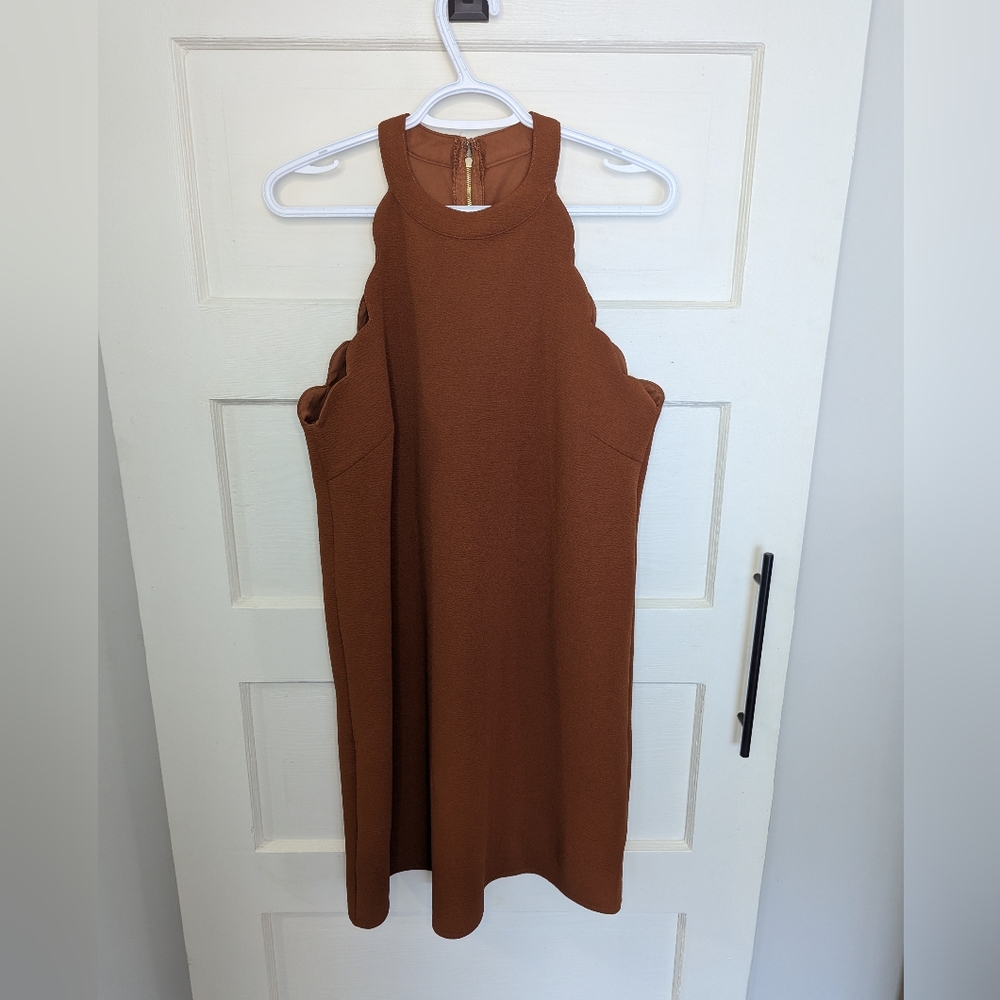 She + Sky scalloped halter dress